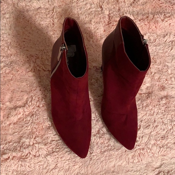 Nine West Merlot Suede Booties with small heel - Picture 2 of 8